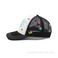 3D geborduurde tweekleurige sportschuim trucker hoed